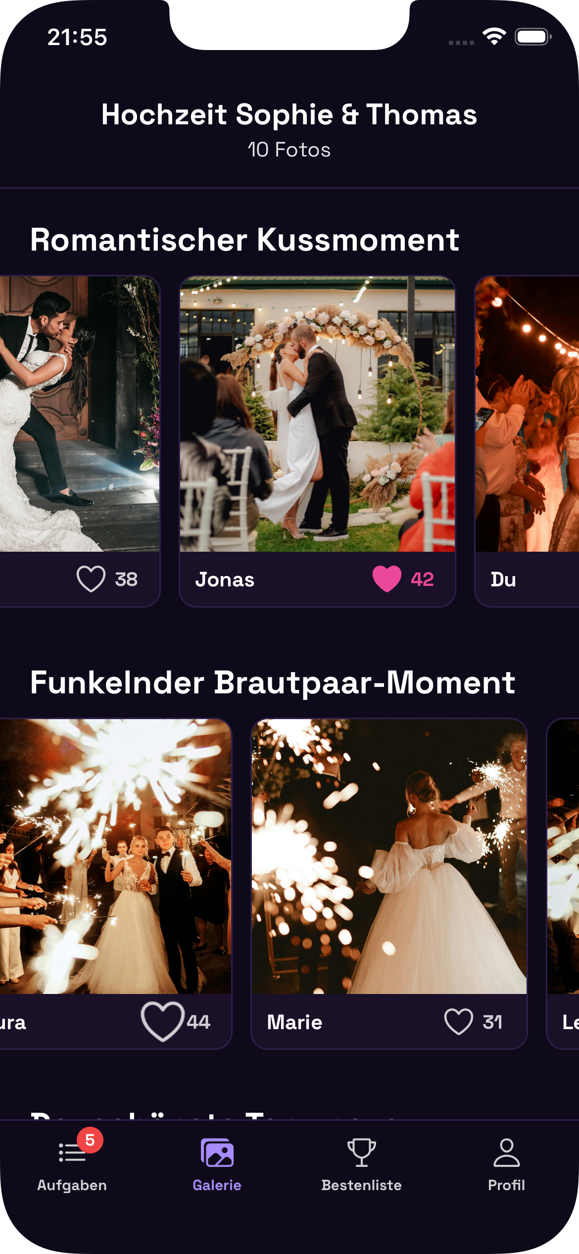 Gemeinsame Hochzeits-Galerie in Schnappschuss